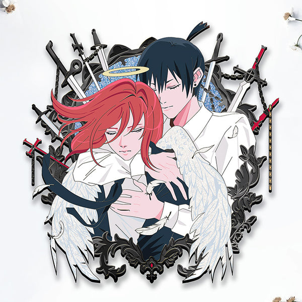 [PRE-ORDER] LE Patreon Exclusive Limited Edition Fiend and Friend (Aki and Angel) CSM Enamel Pin Black Pearl Variant