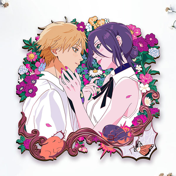[PRE-ORDER] LE Patreon Exclusive Limited Edition The Spider Catches the Butterfly (Reze and Denji) CSM Enamel Pin Rose Glitter Variant