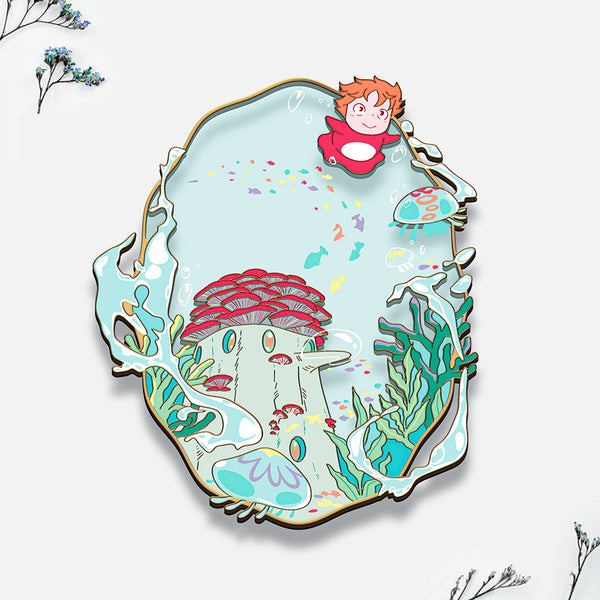 [Pre-Order] Ponyo Ghibli Landscapes Stained Glass Enamel Pin