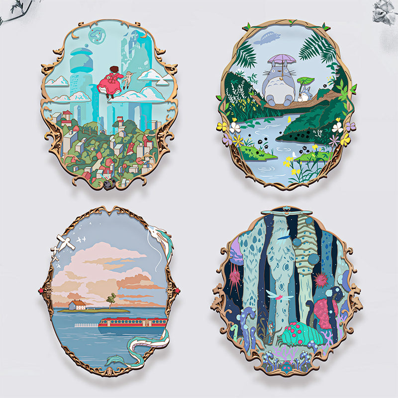 [PRE-ORDER] Ghibli Landscapes Wave 2 Stained Glass Enamel Pin Set