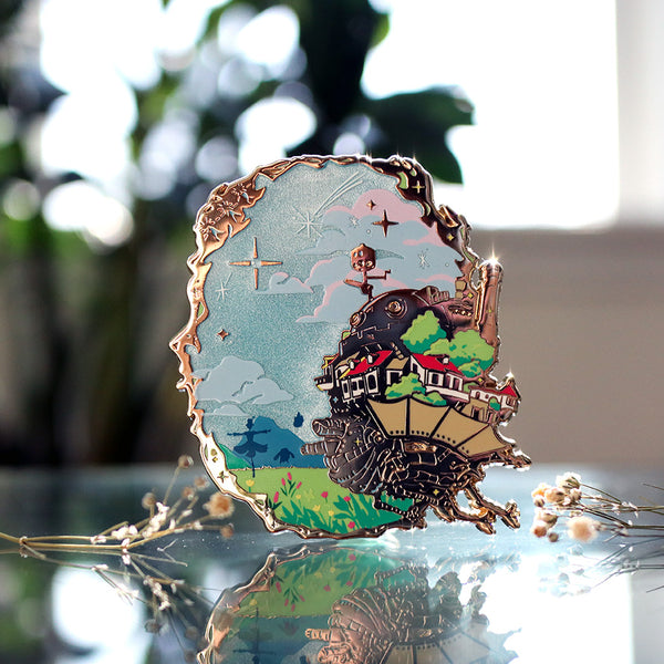 Patreon Exclusive Howl's Moving Castle Day Variant Ghibli Landscape Enamel Pin