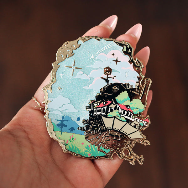 Patreon Exclusive Howl's Moving Castle Day Variant Ghibli Landscape Enamel Pin