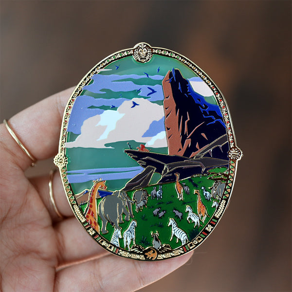 Patreon Exclusive Lion King Landscape Stained Glass Enamel Pin