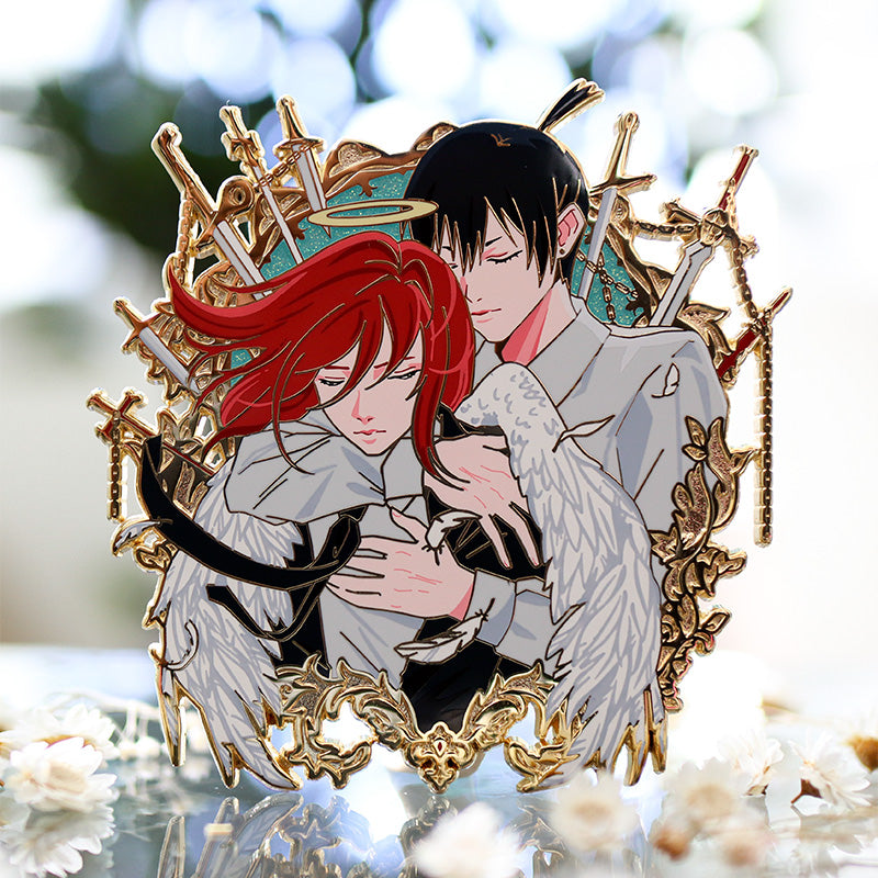 Fiend and Friend (Aki and Angel) CSM Enamel Pin – Made by Nuwa