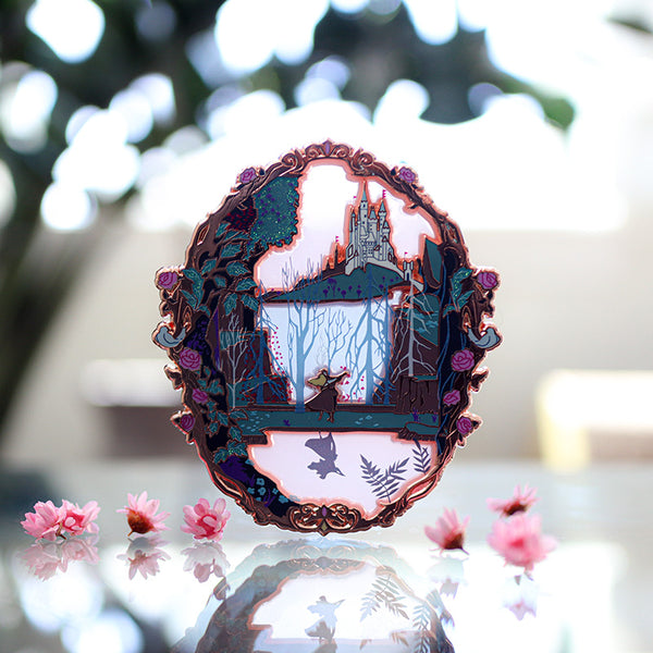 Limited Edition Patreon Exclusive Rose Dream Variant Stained Glass Landscape Enamel Pin
