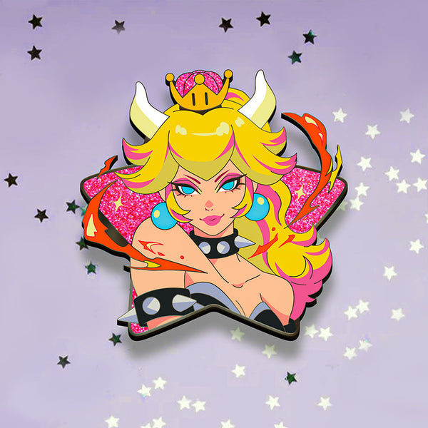 [PRE-ORDER] BOWSETTE STAR GRAPHIC-STYLE MARIO GIRLS ENAMEL PIN