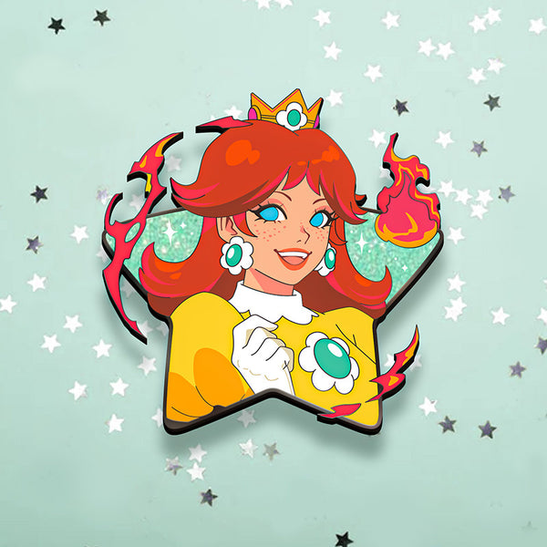 [PRE-ORDER] PRINCESS DAISY STAR GRAPHIC-STYLE MARIO GIRLS ENAMEL PIN