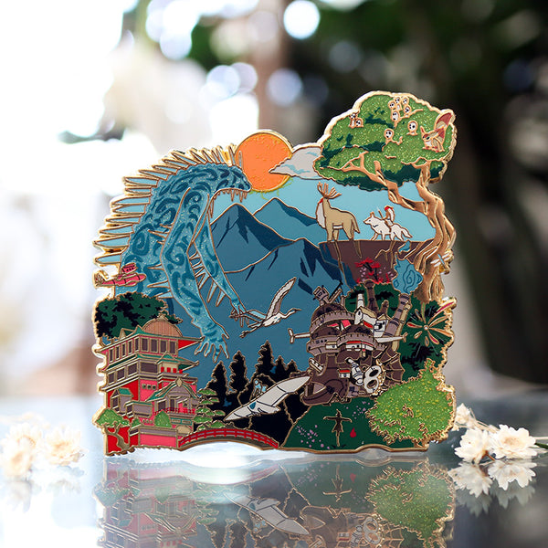 LE Ghibli "Land" Landscape [Puzzle Piece Series] Enamel Pin