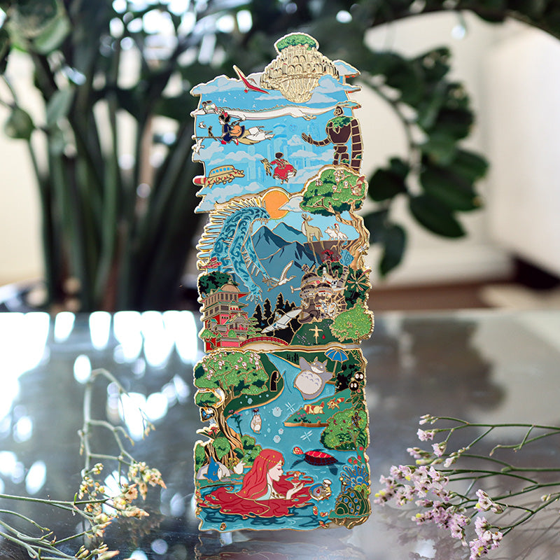 LE Ghibli "Sea Land and Sky" Landscape [Puzzle Piece Series] Enamel Pin Set