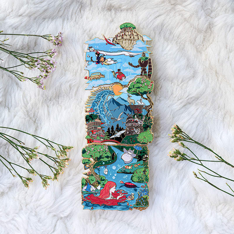 LE Ghibli "Sea Land and Sky" Landscape [Puzzle Piece Series] Enamel Pin Set