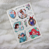 Ghibli Girls Transparent Sticker Sheet