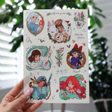 Ghibli Girls Transparent Sticker Sheet