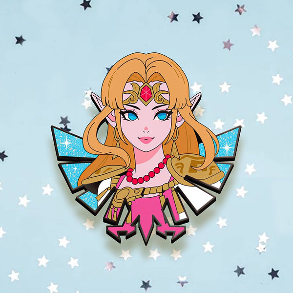 [PRE-ORDER] PRINCESS ZELDA STAR GRAPHIC-STYLE GAMER GIRLS ENAMEL PIN
