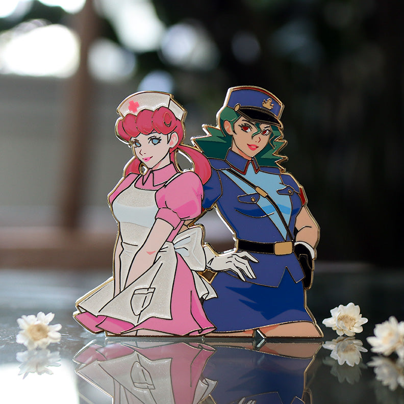 NURSE JOY OFFICER JENNY GAMER GIRLS ENAMEL PIN