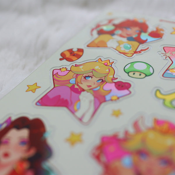 Mario Girls Mirrored Sticker Sheet