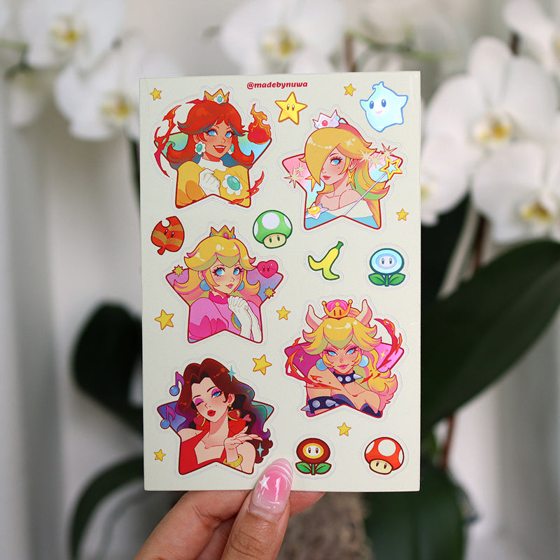 Mario Girls Mirrored Sticker Sheet