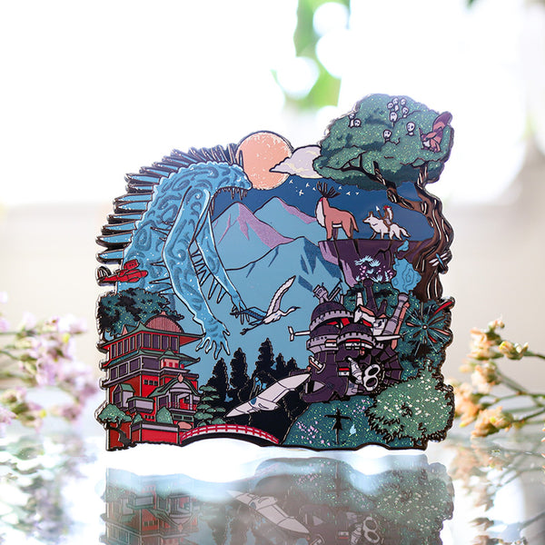 LE Patreon Exclusive Ghibli "Land" Landscape [Puzzle Piece Series] Dusk Variant Enamel Pin