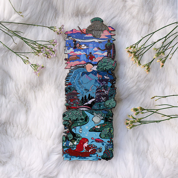 LE Patreon Exclusive Ghibli "Sea Land and Sky" Landscape [Puzzle Piece Series] Dusk Variant Enamel Pin