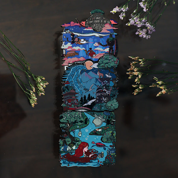 LE Patreon Exclusive Ghibli "Sea Land and Sky" Landscape [Puzzle Piece Series] Dusk Variant Enamel Pin