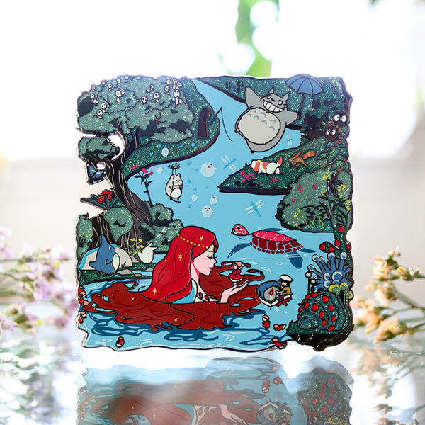 LE Patreon Exclusive Ghibli "Sea" Landscape [Puzzle Piece Series] Dusk Variant Enamel Pin