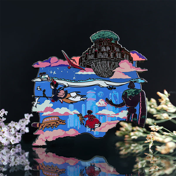 LE Patreon Exclusive Ghibli "Sky" Landscape [Puzzle Piece Series] Dusk Variant Enamel Pin