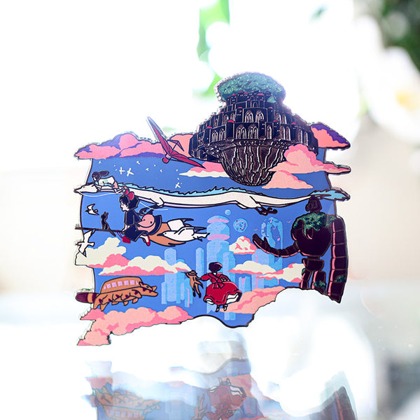 LE Patreon Exclusive Ghibli "Sky" Landscape [Puzzle Piece Series] Dusk Variant Enamel Pin