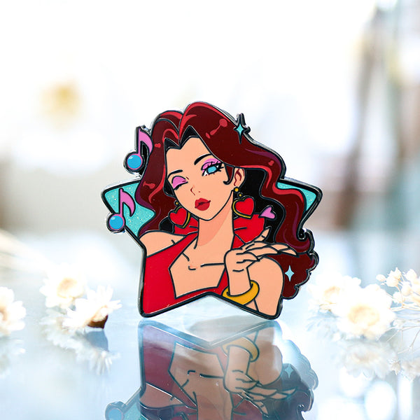 PAULINE STAR GRAPHIC-STYLE MARIO GIRLS ENAMEL PIN
