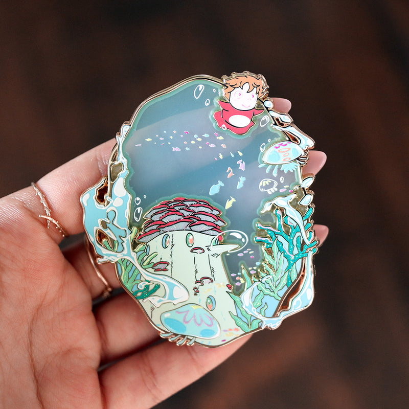 [PRE-ORDER SHIPS JULY] Ponyo Ghibli Landscapes Stained Glass Enamel Pin