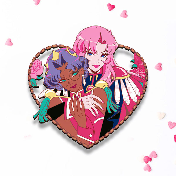 [Pre-Order] Limited Edition Utena and Anthy Pastel Rose Variant Sweethearts Enamel Pin