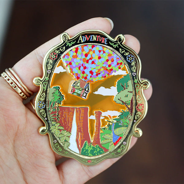 Limited Edition Patreon Exclusive UP Sunset Adventure Variant Stained Glass Landscape Enamel Pin